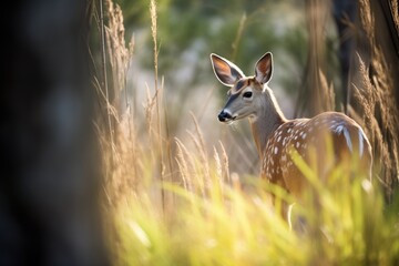 sunlight dappling duikers back in brush