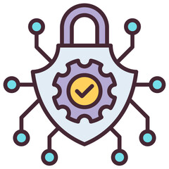 Secure Network Outline Color Icon