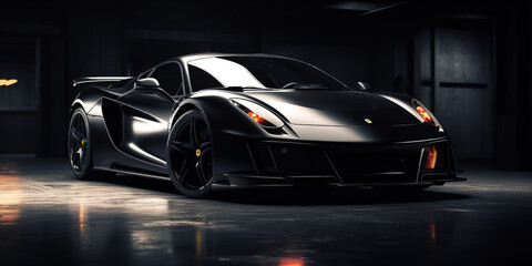 Naklejka premium Black luxury sports car 