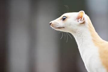 Fototapeta premium profile shot of ermine in profile