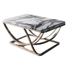 Steelie Marble Coffee Table Illustration Art with a Transparent Background Generative AI.