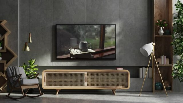 Modern home decoration television animation