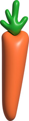 carrot element inflated with plastic effect, 3D render illustration