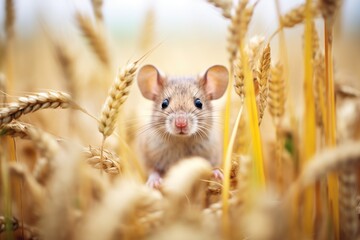mouse in meadow surrounded by seed mix