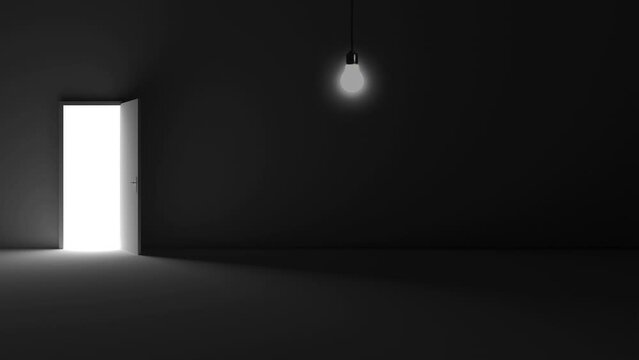 Black background darkroom lamp animation