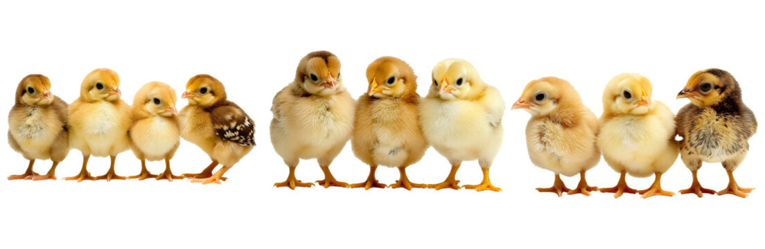 Chicks isolated on white stock photo