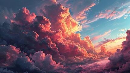 Abstract Color Clouds Sky On Pink, Background Banner HD