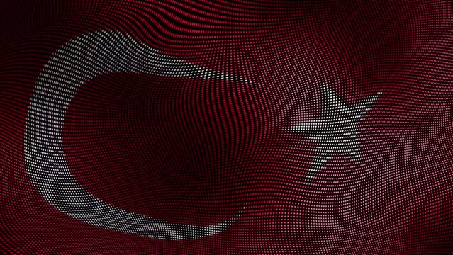 vagues de drapeau de la Turquie avec des particules