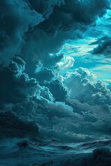 Obraz premium Dark sky background in various shades of navy blue