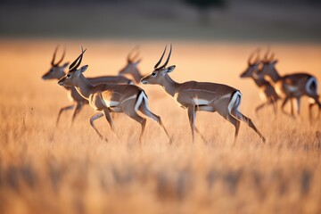 gazelles shadow cast on plain during run