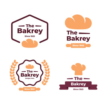 Set of Bakrey, Pastry Badge Labels Logo Vector Tamplate