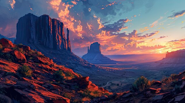 Beautiful Night Sky Utah Desert, Background Banner HD © Alex Cuong