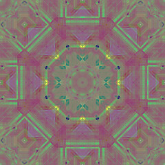 Obraz na płótnie Canvas Seamless geometric symmetrical pattern in retro style. Abstract background for design, web, print.