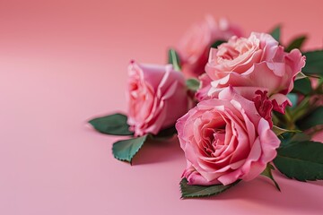 Roses on a pink background