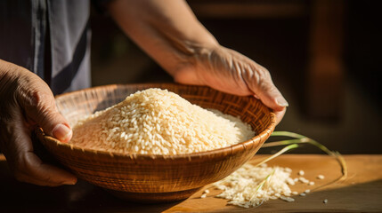 Bowl food white grain dry ingredient organic rice raw seed