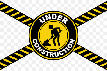 under construction sign png transparent warning tape for working area printable signs template design - obrazy, fototapety, plakaty
