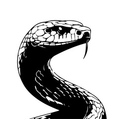 black mamba snake hand drawn vector graphic asset - obrazy, fototapety, plakaty