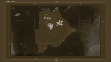 Botswana composition. Sepia elevation map © zelwanka