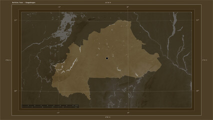 Burkina Faso composition. Sepia elevation map © zelwanka