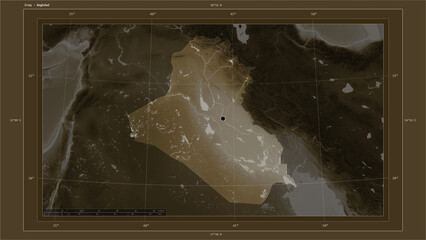 Iraq composition. Sepia elevation map © zelwanka