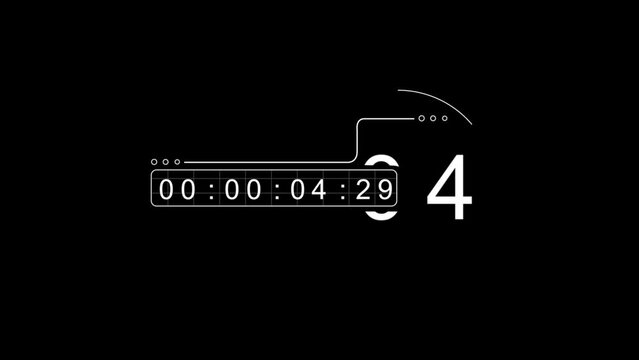 Digital Clock Countdown Timer pack with LCD Display - Numbers Over a Black Background