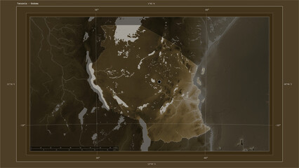 Tanzania composition. Sepia elevation map © zelwanka