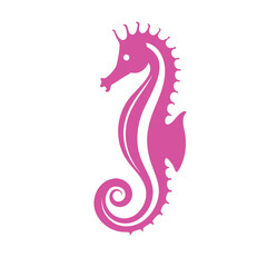Beautifull Purple Seahorse Illustration