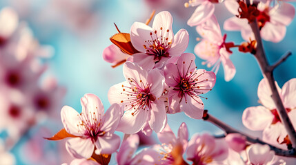 Blooming Japanese Cherry Tree
