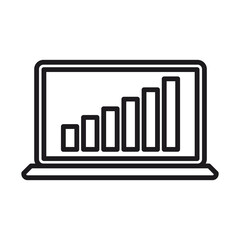 laptop icon and bar graph