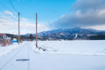 田舎の雪景色