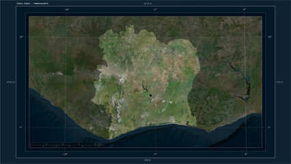 Ivory Coast composition. High-res satellite map