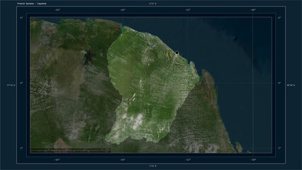 French Guiana composition. High-res satellite map