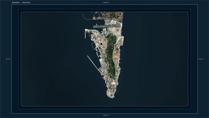 Gibraltar composition. High-res satellite map