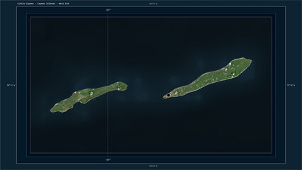 Little Cayman - Cayman Islands composition. High-res satellite map