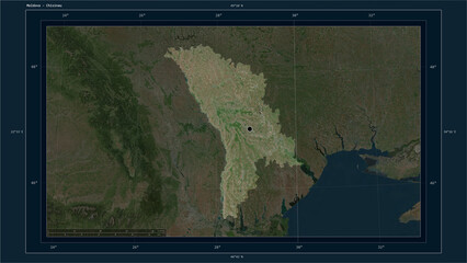Moldova composition. High-res satellite map