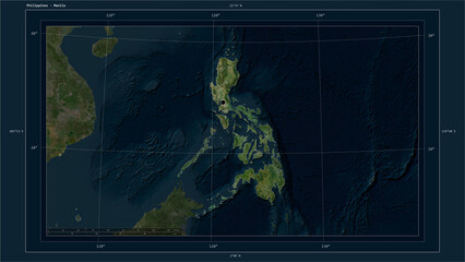 Philippines composition. High-res satellite map