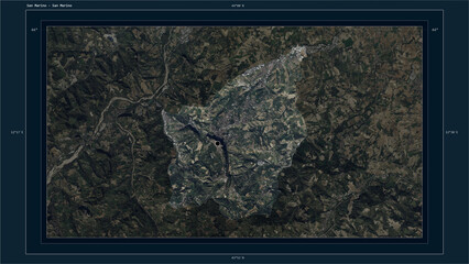 San Marino composition. High-res satellite map