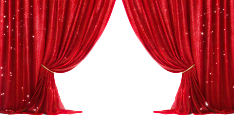 Red stage curtains cut out