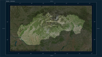 Slovakia composition. High-res satellite map