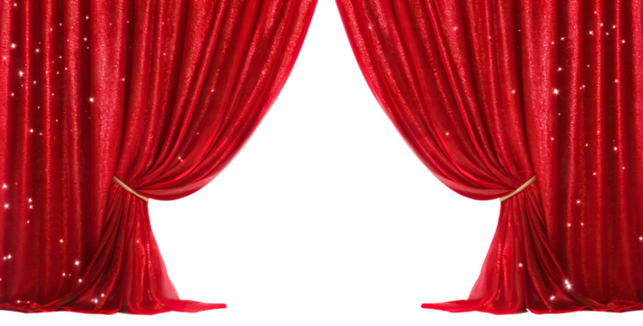 Red stage curtains cut out