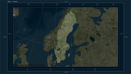 Sweden composition. High-res satellite map
