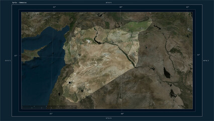 Syria composition. High-res satellite map