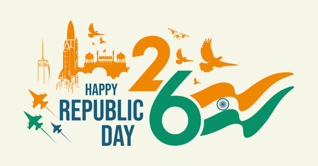 Happy Republic day wishes poster, banner, India, 
Republic day social media post, 26 january Republic day wishes with Indian flag banner background, 
Indian culture, printable