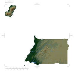 Equatorial Guinea shape isolated on white. Physical elevation map © zelwanka