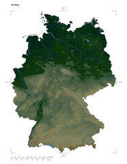 Germany shape isolated on white. Physical elevation map © zelwanka