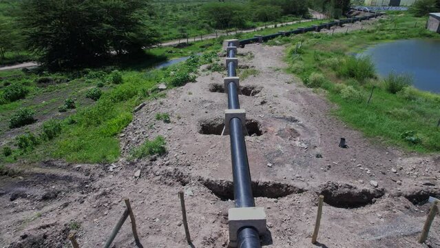 Pipes that corrects rain water for water Reservoir