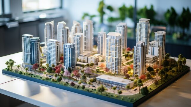 Architectural Scale Model of Modern Urban Development
