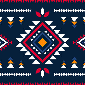 Ethnic southwest tribal navajo ornamental seamless pattern fabric colorful design for textile printing 