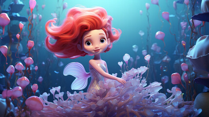 Little mermaid under the sea