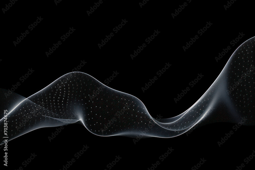 Poster fluid wave of digital energy: abstract futuristic illustration with geometric patterns and dynamic l